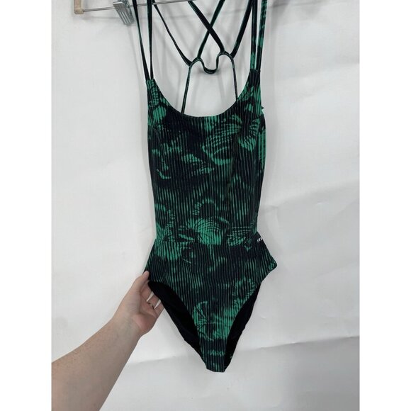 Mystic Jorun Cutout Swimsuit One Piece Women Women 38/8 Green Black Beach - Picture 11 of 13